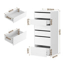 Artiss 2x Chest of 6 Drawers Dresser Tallboy White