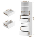 Artiss 2x Chest of 6 Drawers Tallboy Cabinet Adjustable Shelf White
