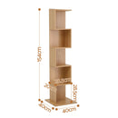 Artiss 5 Tiers Bookshelf S-shaped Bookcase Oak
