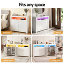 Artiss 2x Buffet Sideboard Cabinet LED Cupboard High-Gloss Storage Pantry ARNO