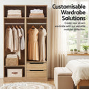 Artiss Wardrobe Clothes Closet Storage Organizer Pine