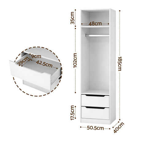 Artiss Wardrobe Clothes Closet Storage Organizer White