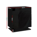Artiss 2x Bedside Table LED 3 Drawers - MORI Black