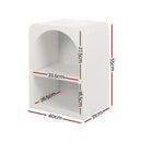 Artiss 2x Bedside Table 2 Shelves - ARCHED White
