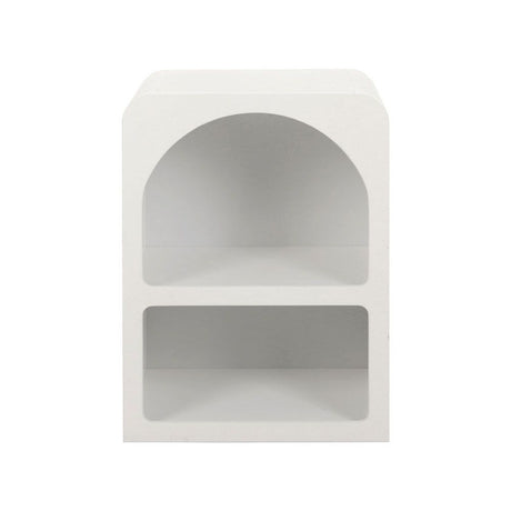 Artiss 2x Bedside Table 2 Shelves - ARCHED White