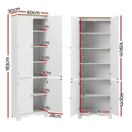 Artiss 2x Buffet Sideboard Pantry Cabinet Cupboard 6-Tiers Storage Shelves BERNE