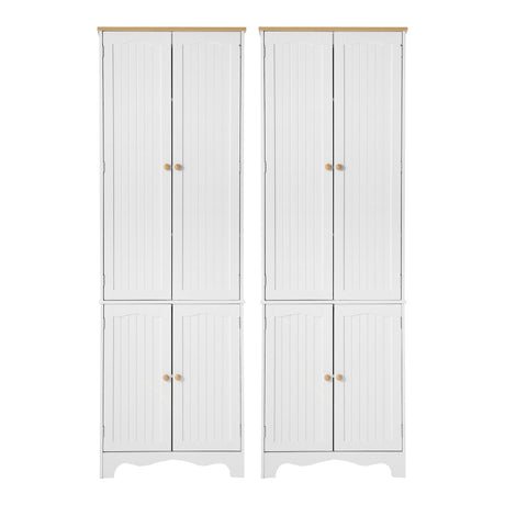 Artiss 2x Buffet Sideboard Pantry Cabinet Cupboard 6-Tiers Storage Shelves BERNE