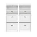 Artiss 2x Shoe Cabinet Storage Organiser 3 Flip Drawer White