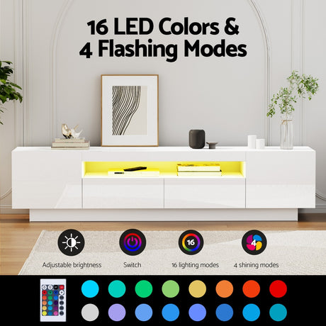Artiss TV Unit Entertainment Unit Storage Drawer RGB LED 180cm White