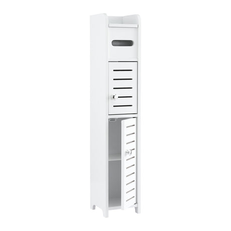 Artiss Bathroom Storage Cabinet 3-Tier Slim Toilet Paper Holder Organizer White