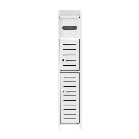 Artiss Bathroom Storage Cabinet 3-Tier Slim Toilet Paper Holder Organizer White