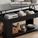 Artiss TV Unit & Coffee Table Set Storage Cabinet Black
