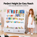 Keezi Kids Bookshelf Metal Storage Rack Toy Organiser Display Shelf Drawer White