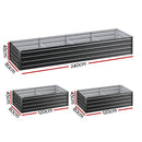 Green Fingers 2-in-1 Raised Garden Bed Kit 45cm Professional Depth Ergonomic 240cm Large Metal Planter Box | Easier Access Veggie Patch | Rust-Proof Galvanised Steel with Safe Rounded Corners & Gloves