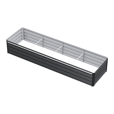 Green Fingers 2-in-1 Raised Garden Bed Kit 45cm Professional Depth Ergonomic 240cm Large Metal Planter Box | Easier Access Veggie Patch | Rust-Proof Galvanised Steel with Safe Rounded Corners & Gloves