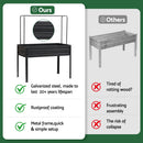 Green Fingers Elevated Metal Garden Bed Kit w Mini Greenhouse Cover 116x60cm Stand-Up Height Trellis