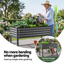 Green Fingers Mobile Raised Garden Bed With Wheels Storage Shelf 81cm Height for Vegetables Herb Charcoal