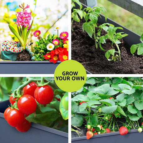 Green Fingers Raised Garden Bed x2 Elevated 100X40X80cm Planter Box Raised Container Herb
