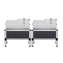Green Fingers Raised Garden Bed x2 80x49x74cm Greenhouse Planter Box Galvanised Herb