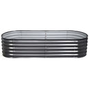 Green Fingers 3 Pcs Raised Garden Bed Kit Oval Galvanized Steel Planter Boxes 160x80x42cm, Heavy Duty Metal Elevated Garden Bed for Vegetables Flowers Herbs, with Safety Edging, Gloves & Pegs Included