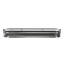 Green Fingers 3 Pcs Raised Garden Bed Kit Oval Galvanized Steel Planter Boxes 320x80x42cm, Heavy Duty Metal Elevated Garden Bed for Vegetables Flowers Herbs, with Safety Edging, Gloves & Pegs Included