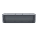 x2 Green Fingers Raised Garden Bed Kit Planter Oval Galvanised Steel 240cmX80cmX56cm