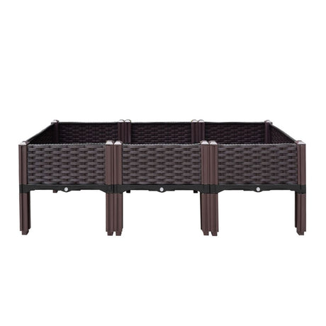 Green Fingers Garden Bed 120x40x36cm PP Planter Box Raised Container Growing Herb