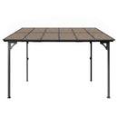 Instahut Gazebo Lean-To Pergola Garden Patio Polycarbonate 356cm X 275cm Brown