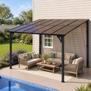Instahut Gazebo Lean-To Pergola Garden Patio Polycarbonate 356cm X 275cm Brown