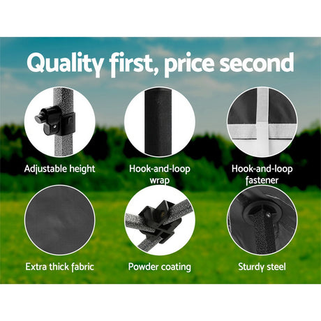 Instahut Gazebo Pop Up Marquee 3x4.5 Folding Tent Wedding Gazebos 500D Black