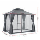 Instahut Gazebo 3x3m Canopy Outdoor Steel Frame Patio Tent Curtains Marquee Grey