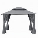 Instahut Gazebo 3x3m Canopy Outdoor Steel Frame Patio Tent Curtains Marquee Grey