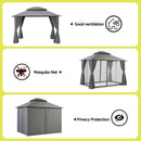 Instahut Gazebo 3x3m Canopy Outdoor Steel Frame Patio Tent Curtains Marquee Grey