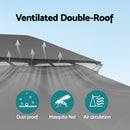 Instahut Gazebo 3x4m Canopy Outdoor Steel Frame Patio Tent Curtains Marquee Grey