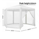 Instahut Gazebo?2x2m Marquee Wedding Party Tent Outdoor Camping Mesh Wall Canopy Shade Gazebos Navy