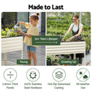 Green Fingers Mobile Raised Garden Bed With Wheels Storage Shelf 81cm Height for Vegetables Herb White