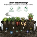 Green Fingers Raised Garden Bed Galvanised Oval Metal Planter Box Large Outdoor 120x60x30cm Silver
