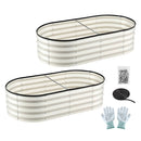 Green Fingers Raised Garden Bed 2 Pack Galvanised Planter Box Rust Resistant 120x60x30cm White