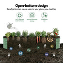 Green Fingers Oval Raised Garden Bed Galvanised Planter Box Rust Resistant 240x60x45cm Green