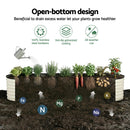 Green Fingers Oval Raised Garden Bed Galvanised Planter Box Rust Resistant 240x60x45cm White