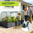 Green Fingers Raised Garden Bed with Mesh Netting Galvanised Planter Box Bird Proof 180x90x120cm