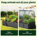 Green Fingers Raised Garden Bed with Mesh Netting Galvanised Planter Box Bird Proof 180x90x120cm