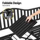 Gardeon Outdoor Garden Bench Seat Loveseat Steel Foldable Table Patio Furniture Black