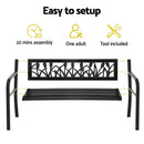 Gardeon Outdoor Garden Bench Seat Outdoor Furniture Steel 2 Seater Park Black