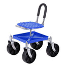 Gardeon Garden Cart Seat Rolling Stool 360 Swivel Height Adjustable Heavy Duty Blue