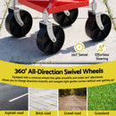 Gardeon Garden Cart Seat Rolling Stool 360 Swivel Height Adjustable Heavy Duty Red