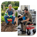 Gardeon Garden Cart Seat Rolling Stool 360 Swivel Height Adjustable Heavy Duty Red