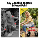 Gardeon Garden Cart Seat Rolling Stool 360 Swivel Height Adjustable Heavy Duty Red