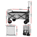 Gardeon Garden Cart with Cargo Net Grey