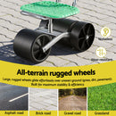Gardeon Gardening Cart with 360° Swivel Seat | Rolling Work Seat with Adjustable Height & All-Terrain Wheels | 130KG Capacity Heavy Duty Garden Scooter for Back Pain Relief & Vehicle Detailing | Foldable Backrest & Ventilated Seat, Green